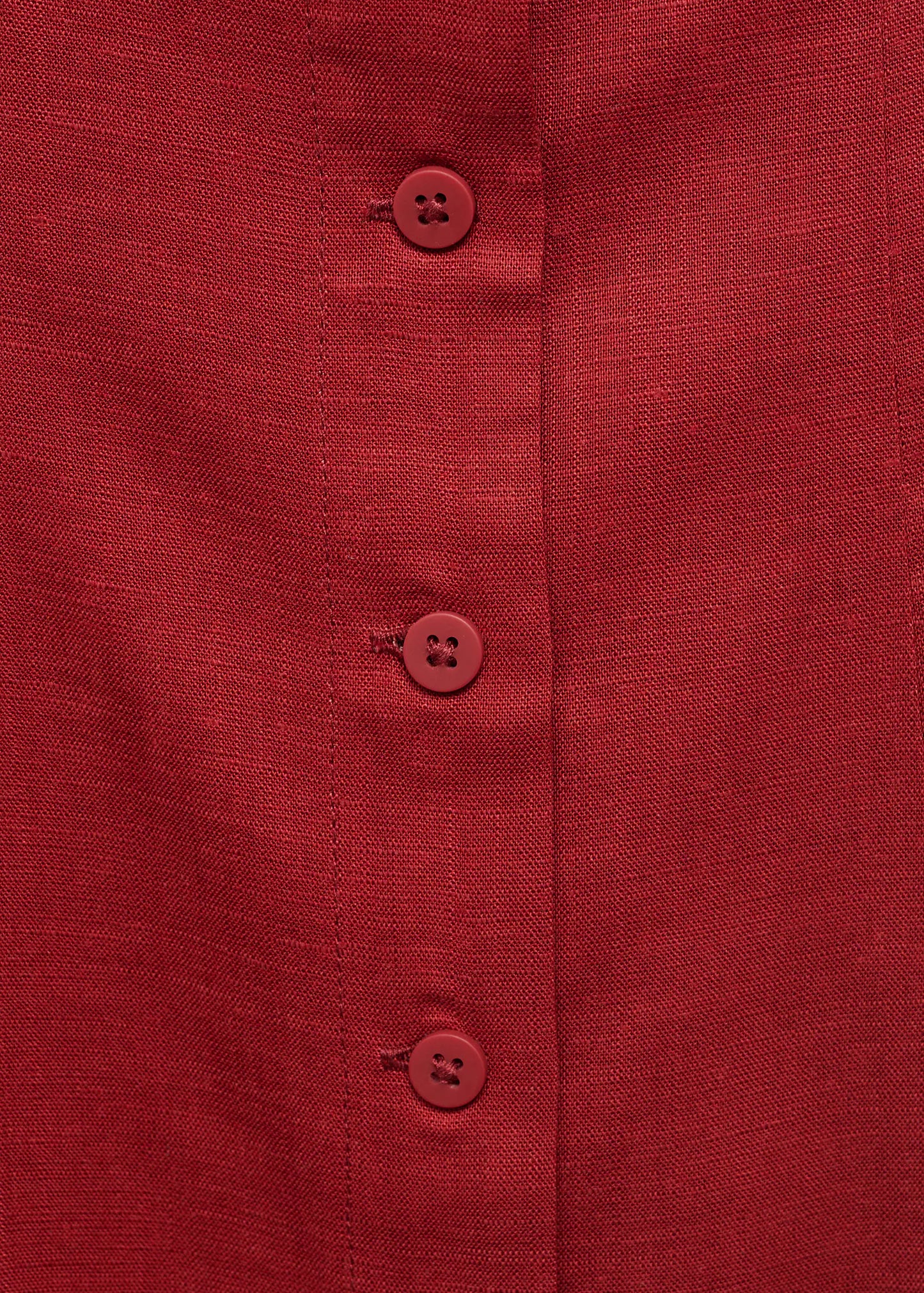 Linen Blend Dress With Buttons