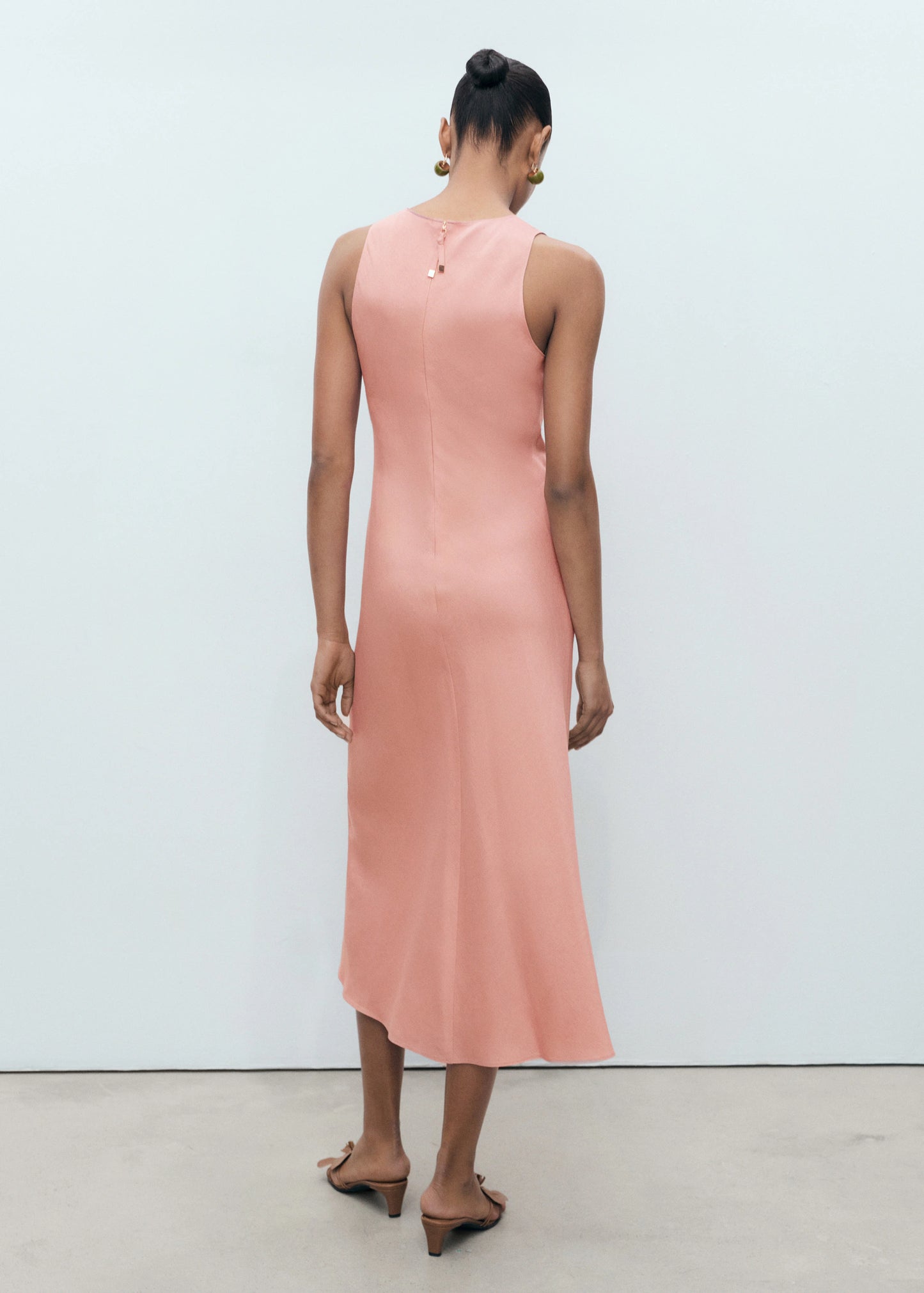 Linen Blend Midi Dress