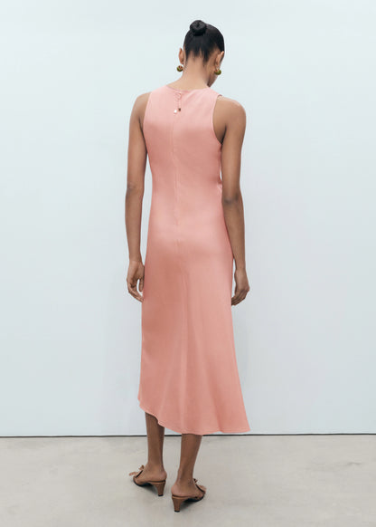 Linen Blend Midi Dress