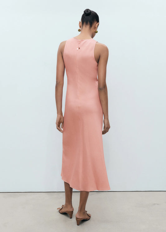 Linen Blend Midi Dress