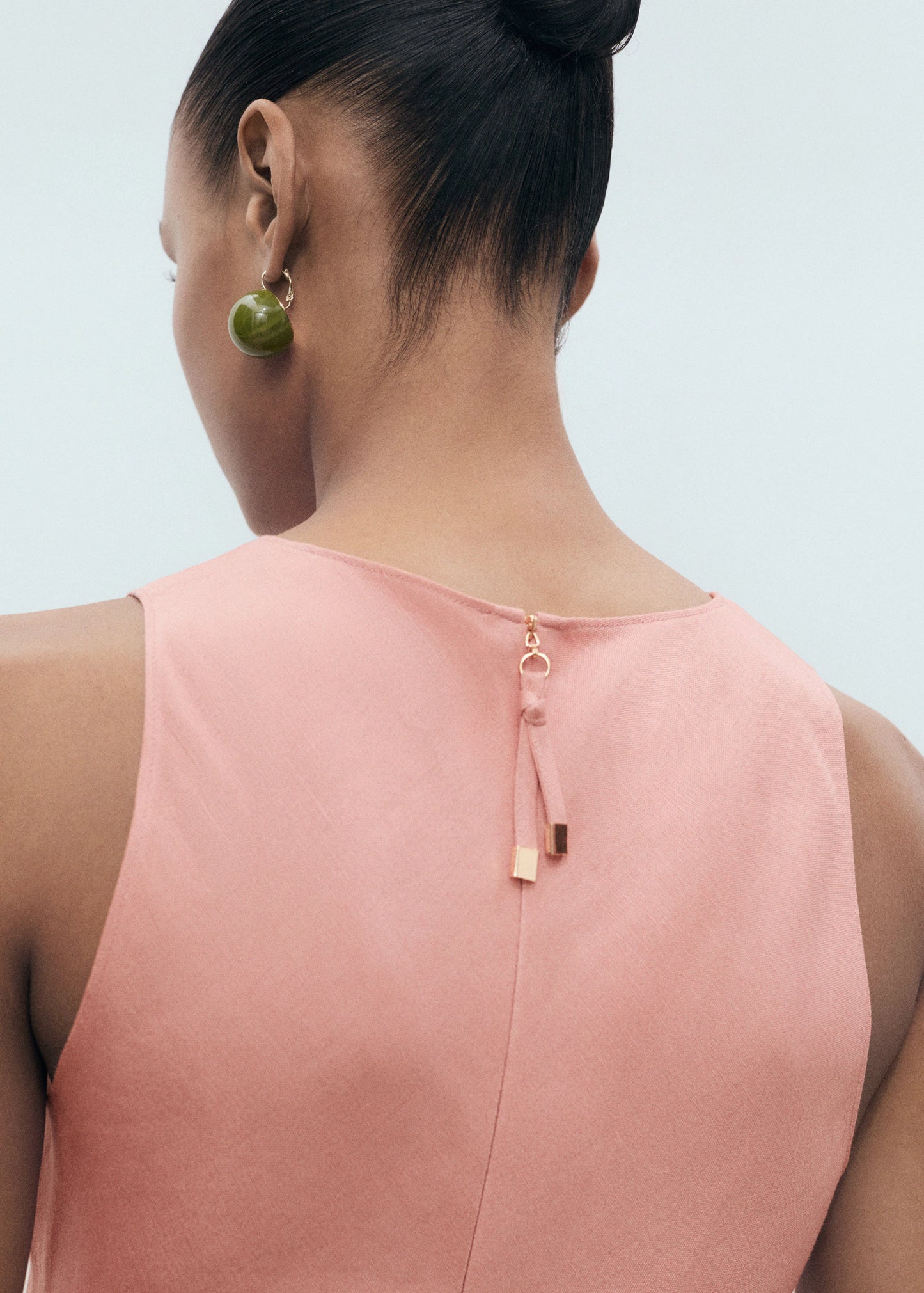 Linen Blend Midi Dress