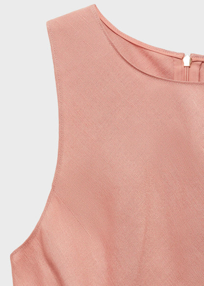 Linen Blend Midi Dress