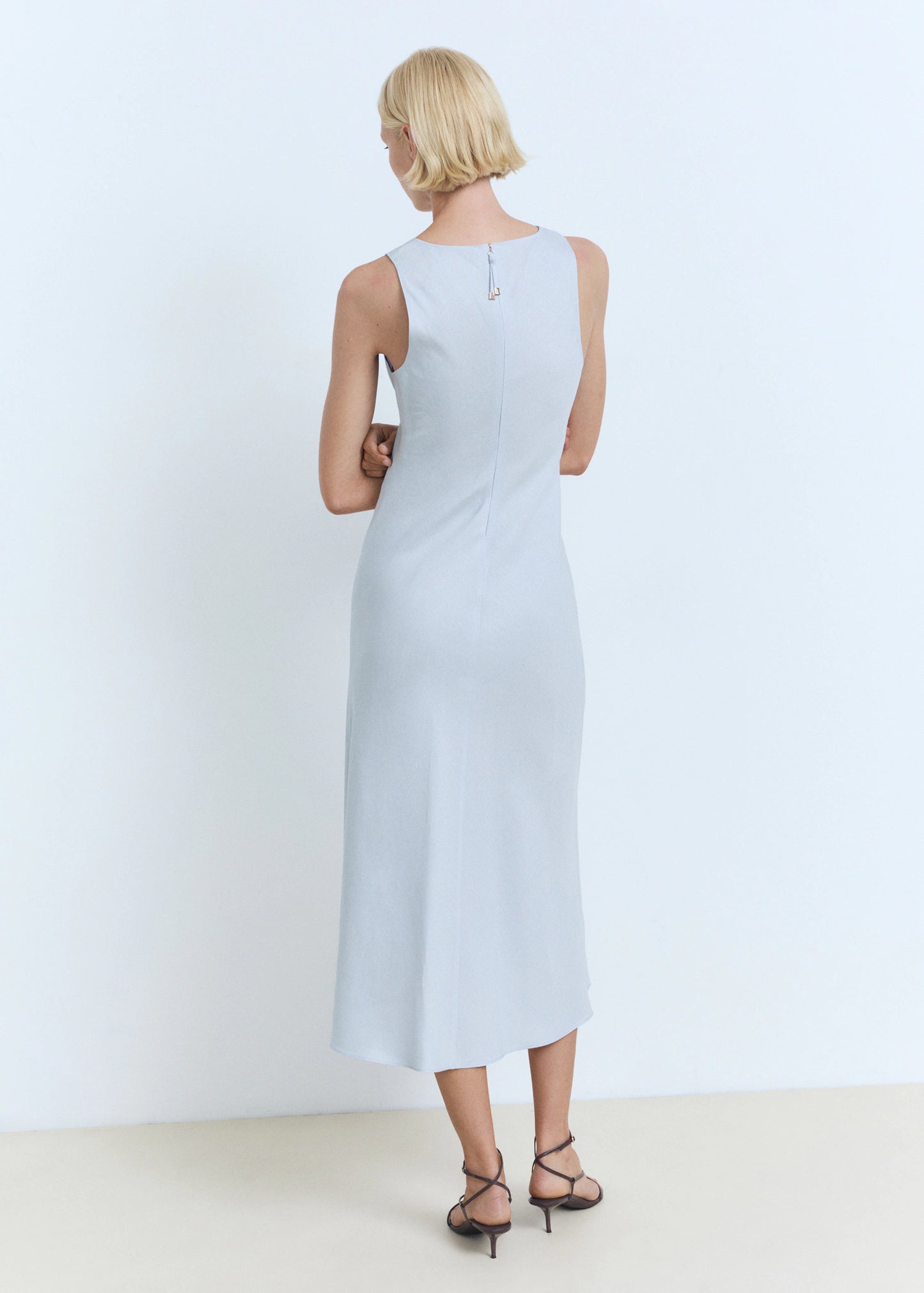 Linen Blend Midi Dress