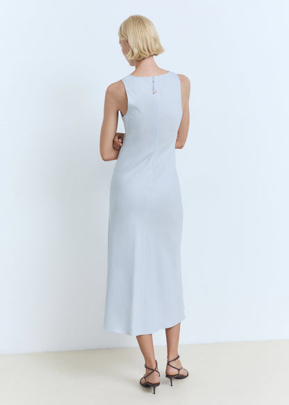 Linen Blend Midi Dress