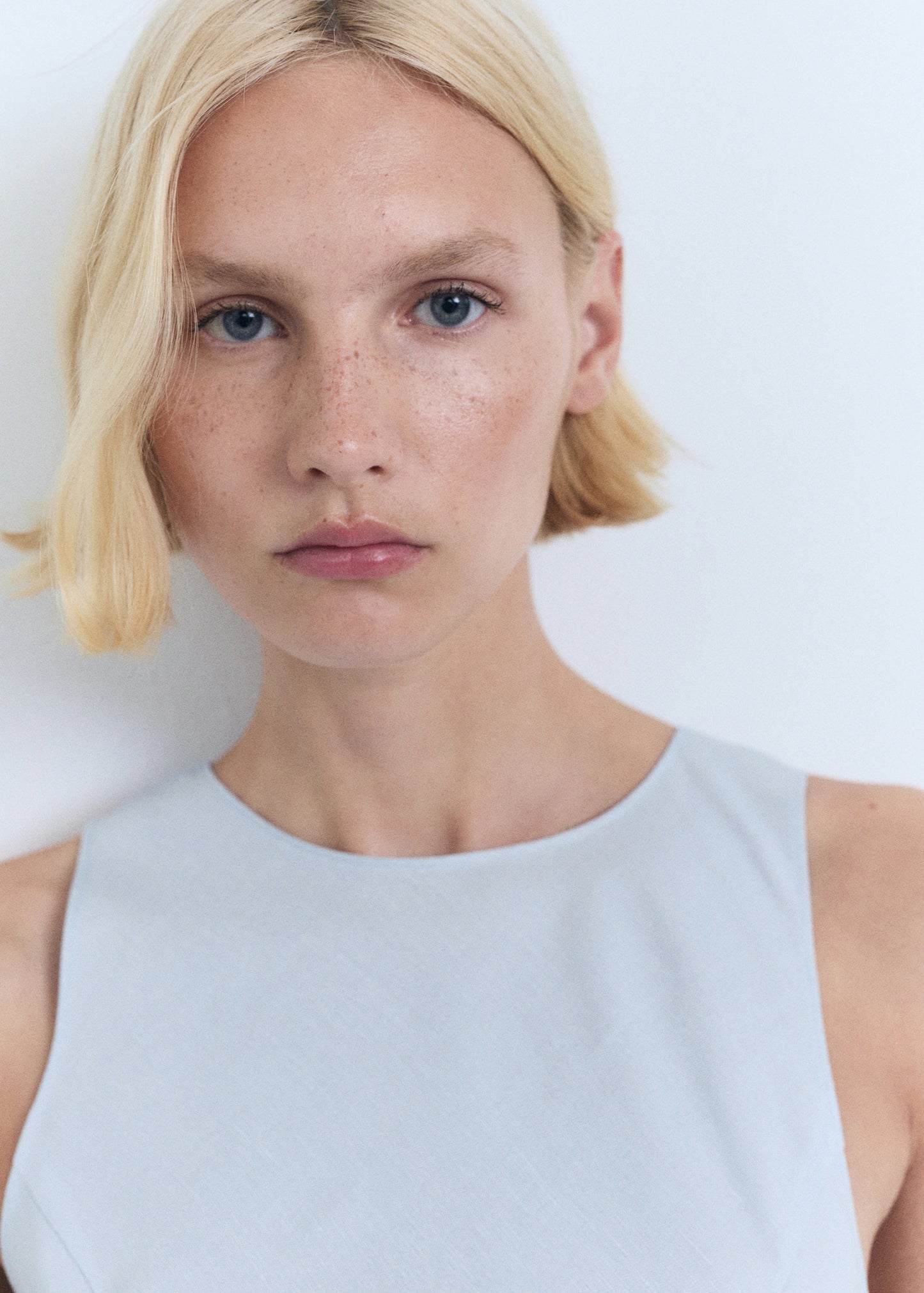 Linen Blend Midi Dress