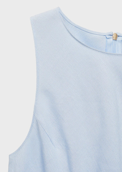 Linen Blend Midi Dress