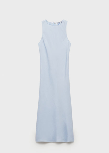 Linen Blend Midi Dress