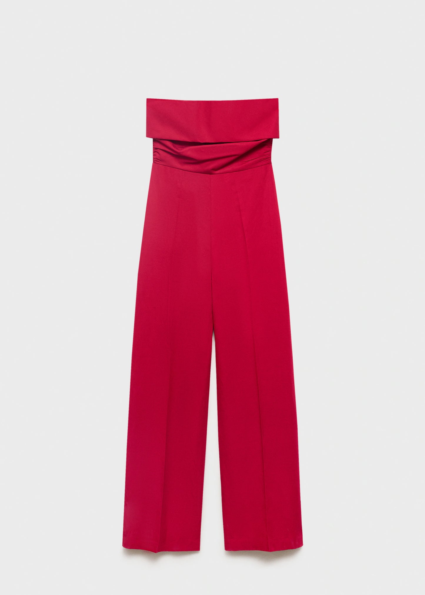 Linen Blend Strapless Jumpsuit