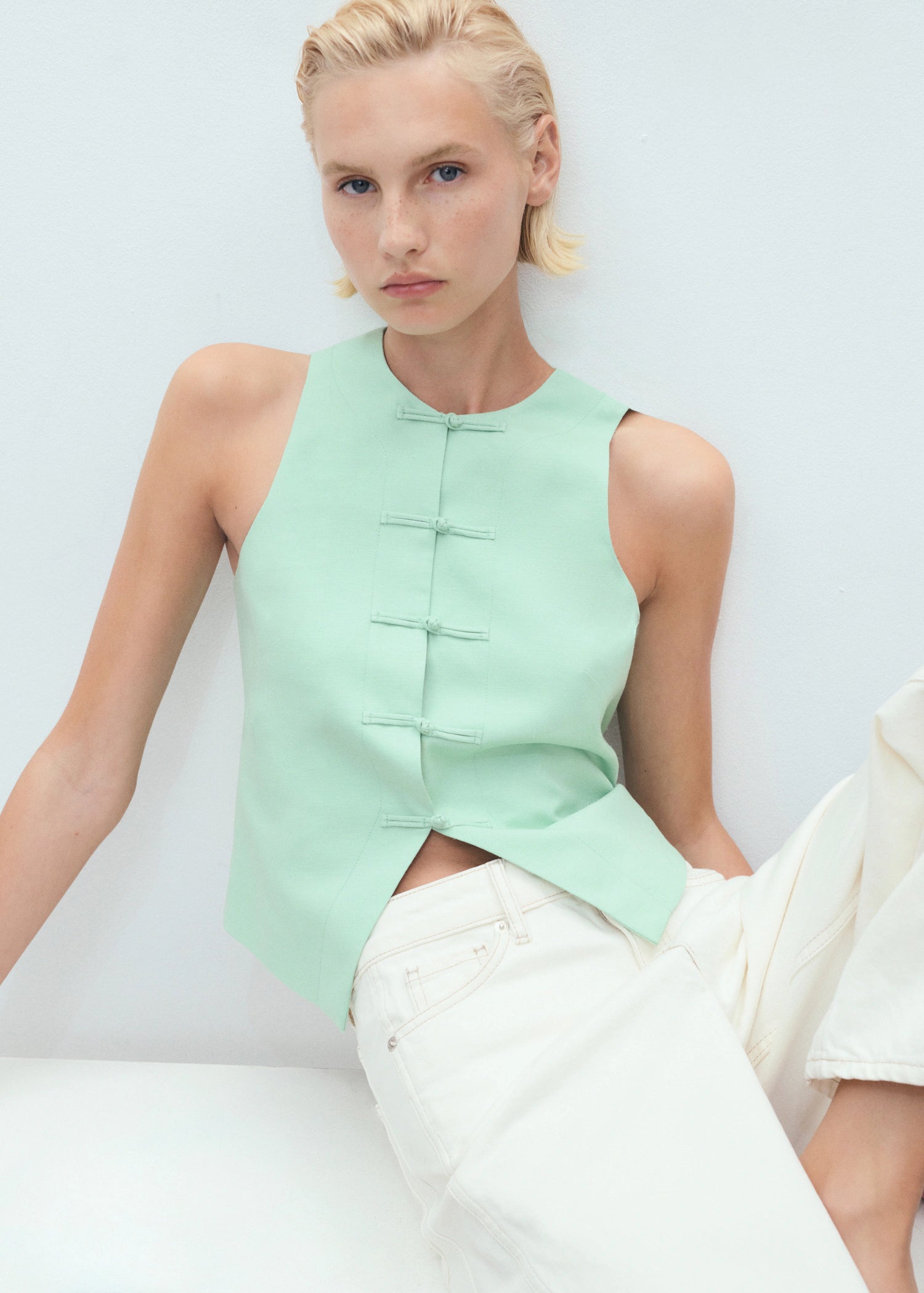 Linen Blend Suit Waistcoat