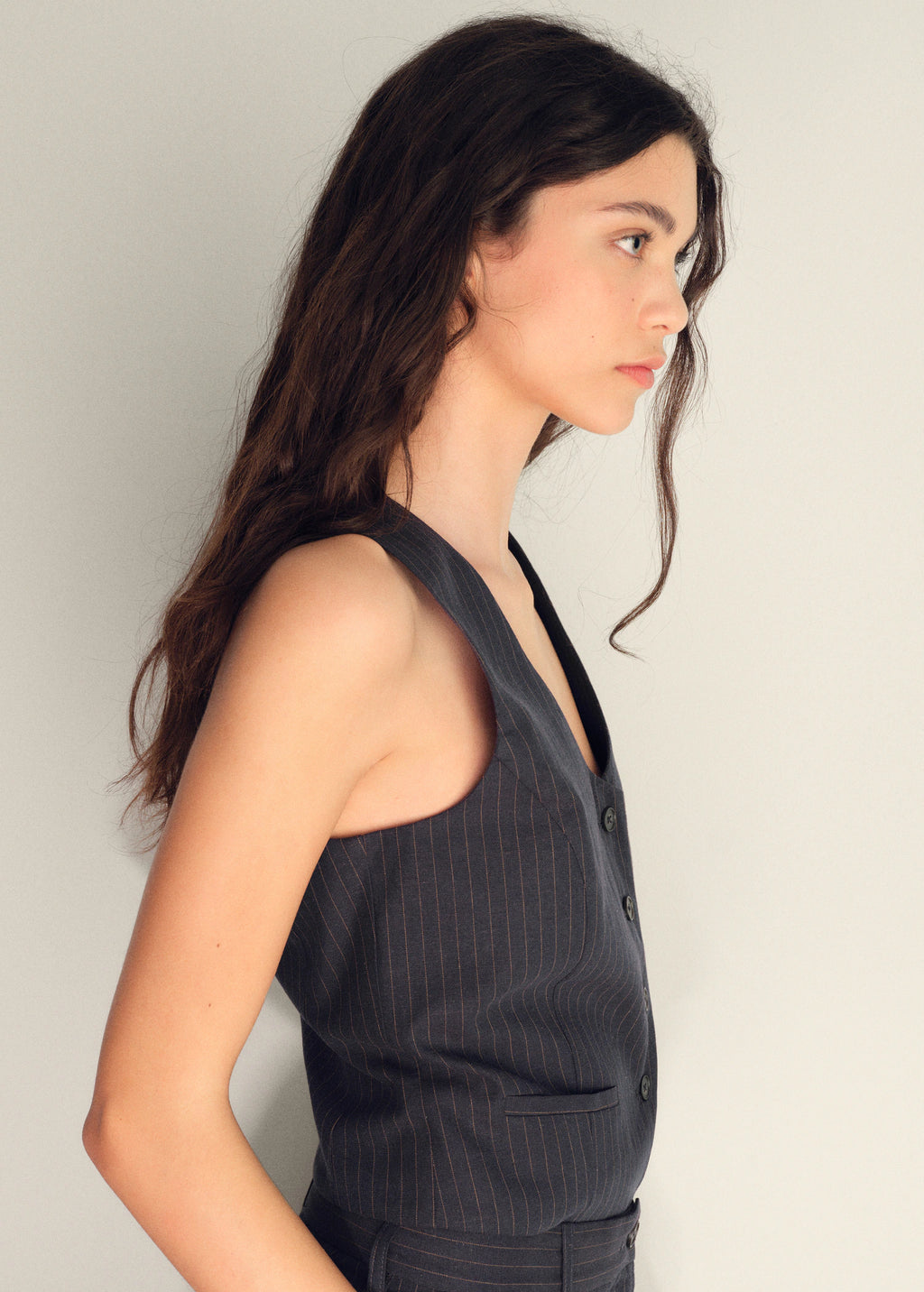 Linen Blend Suit Waistcoat