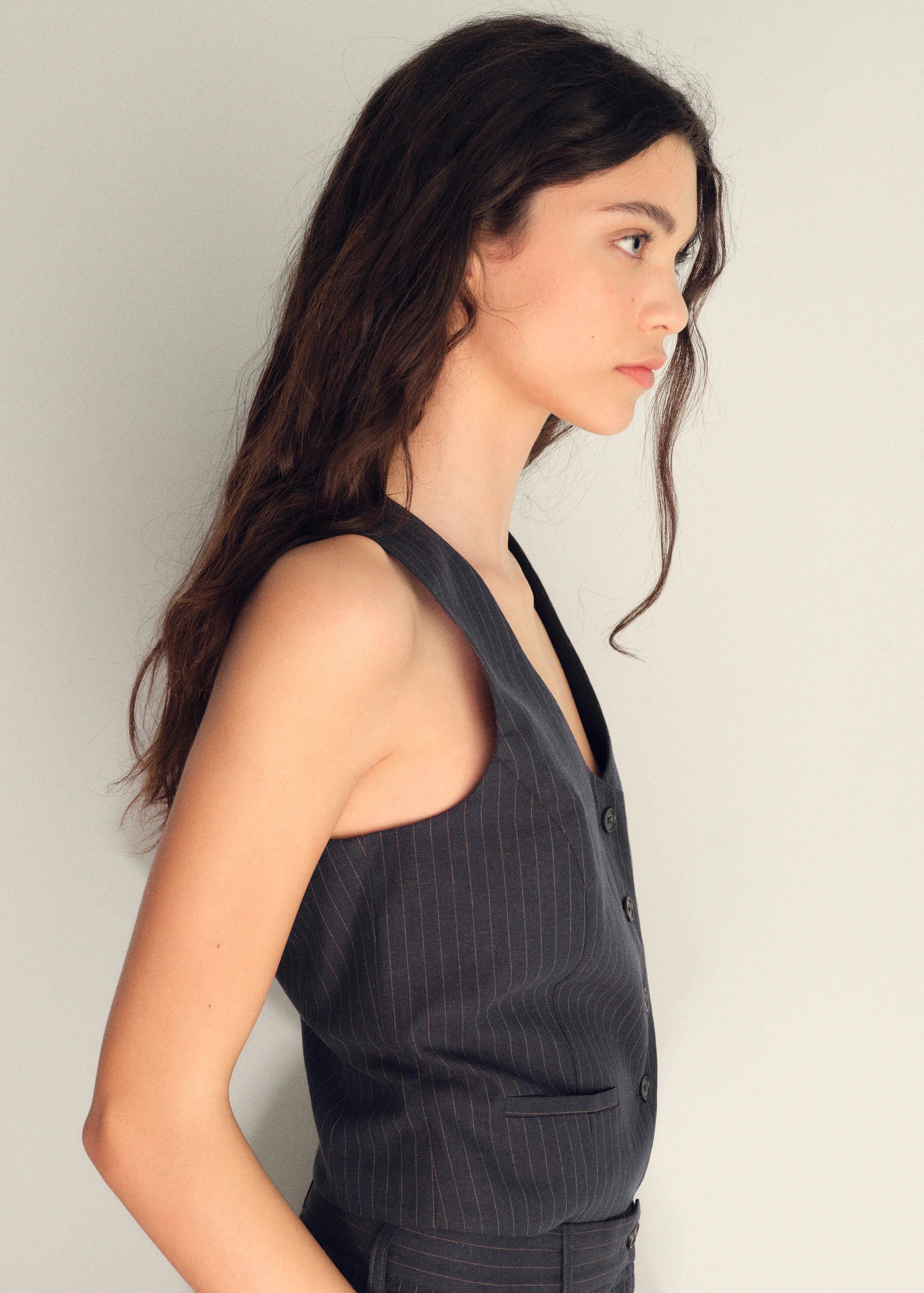 Linen Blend Suit Waistcoat