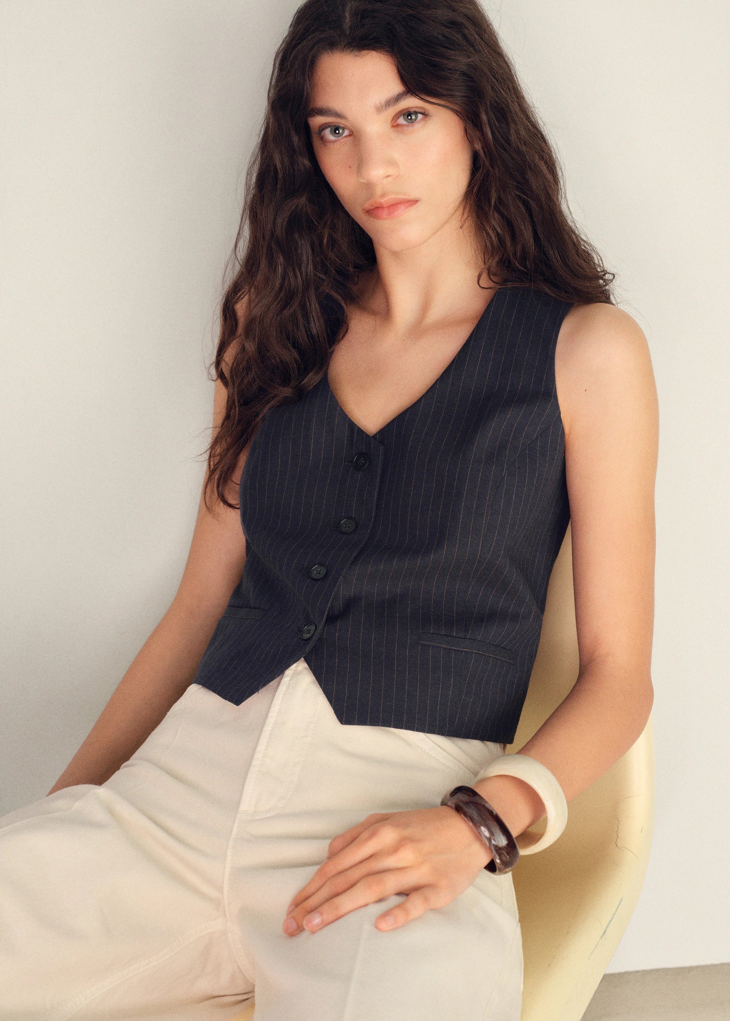 Linen Blend Suit Waistcoat