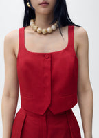 Linen Blend Suit Waistcoat