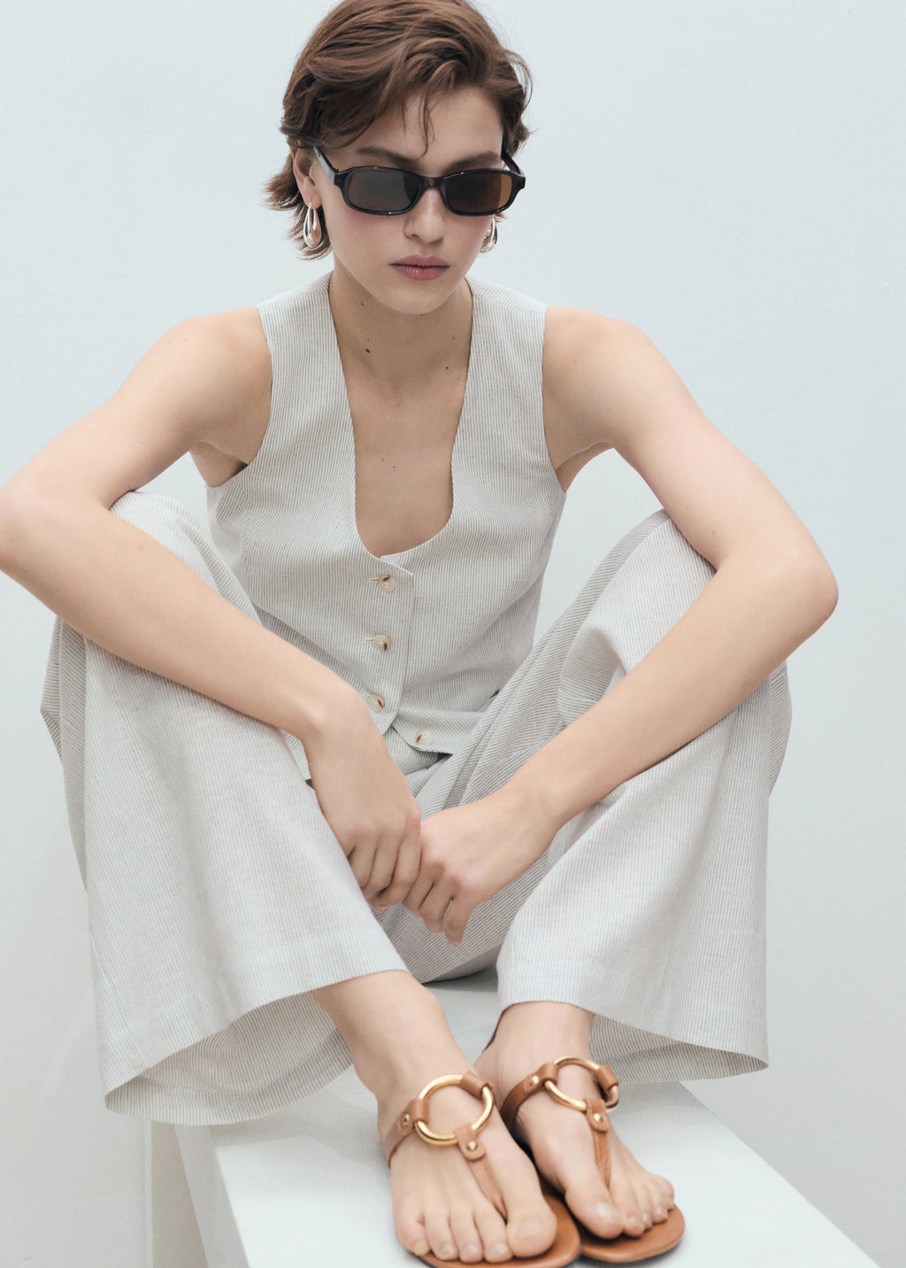 Linen Blend Suit Waistcoat