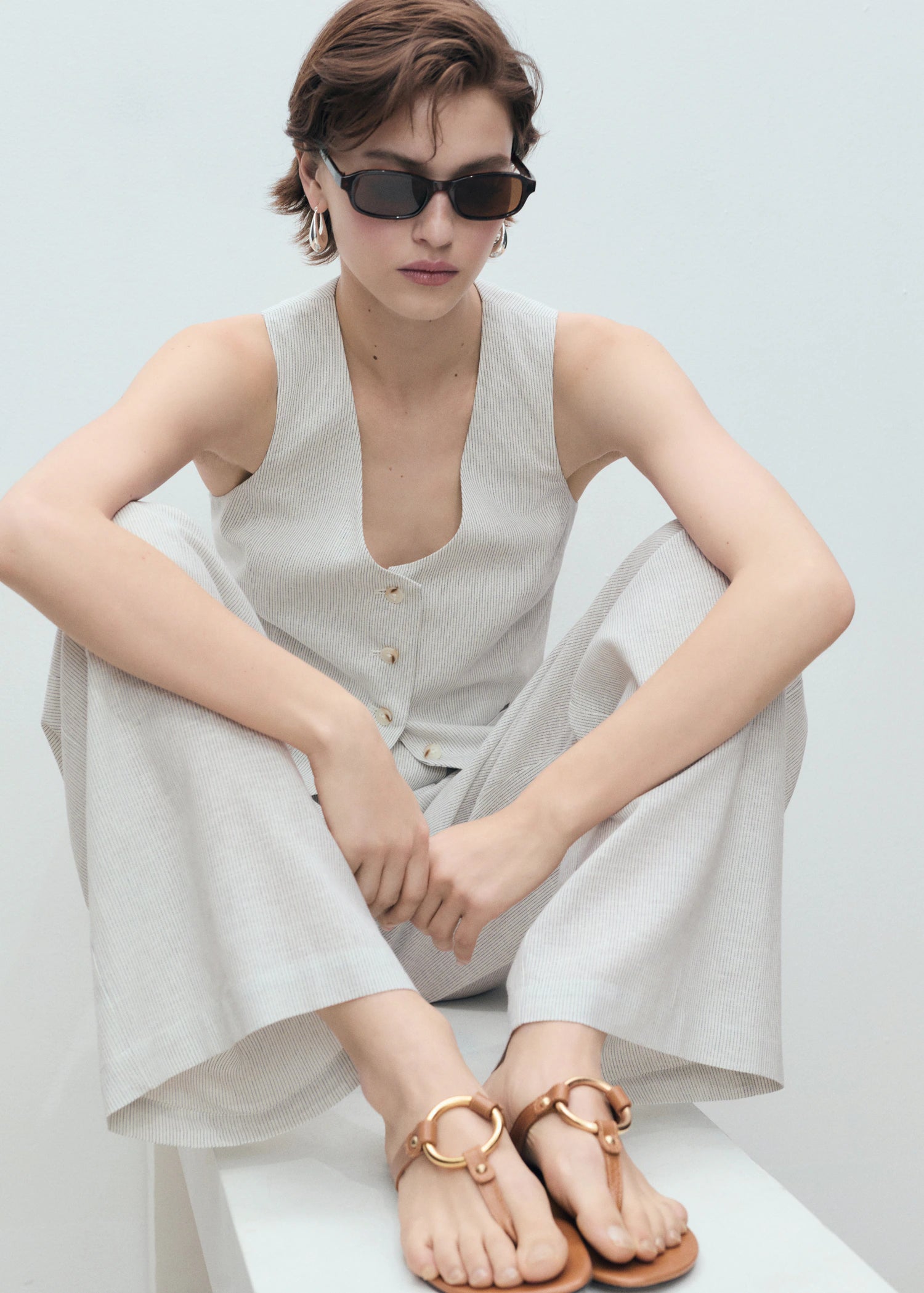 Linen Blend Suit Waistcoat