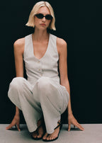 Linen Blend Suit Waistcoat