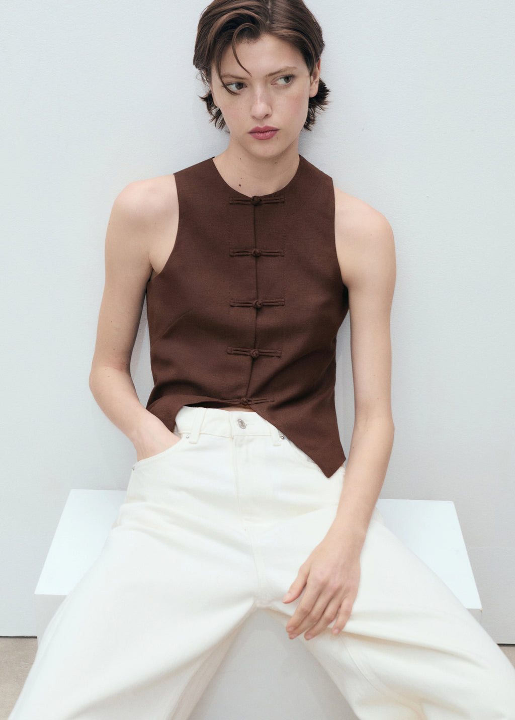 Linen Blend Suit Waistcoat