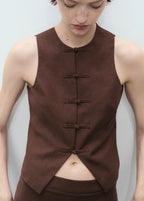 Linen Blend Suit Waistcoat