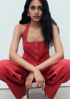 Linen Blend Suit Waistcoat