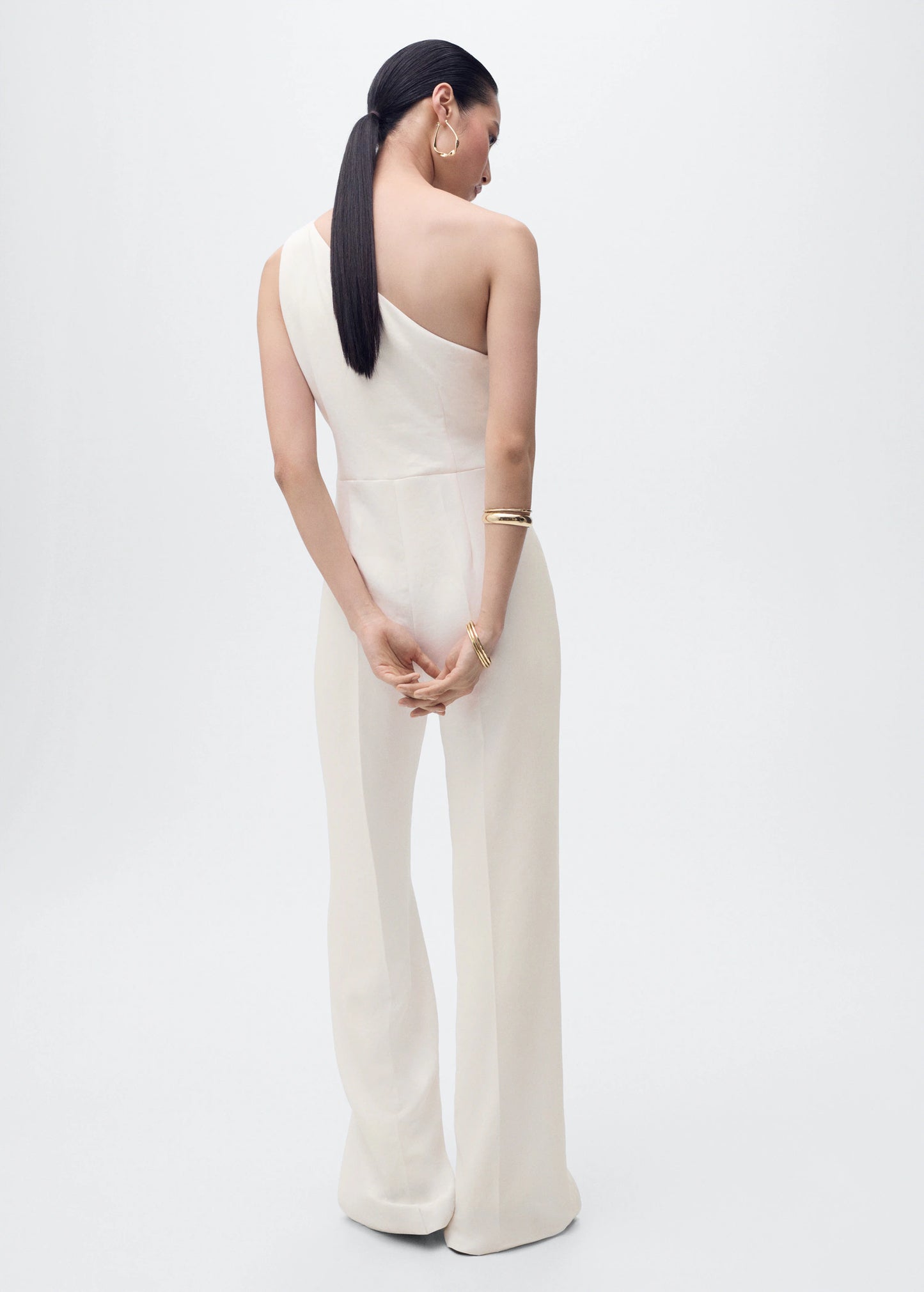 Long Asymmetrical Draped Jumpsuit