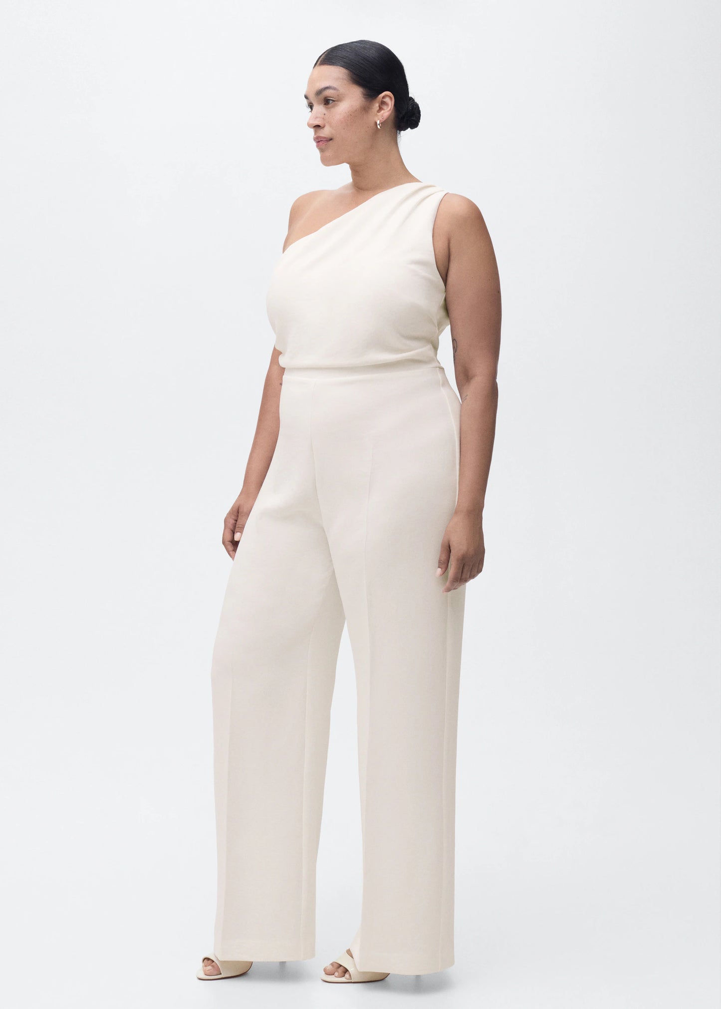 Long Asymmetrical Draped Jumpsuit