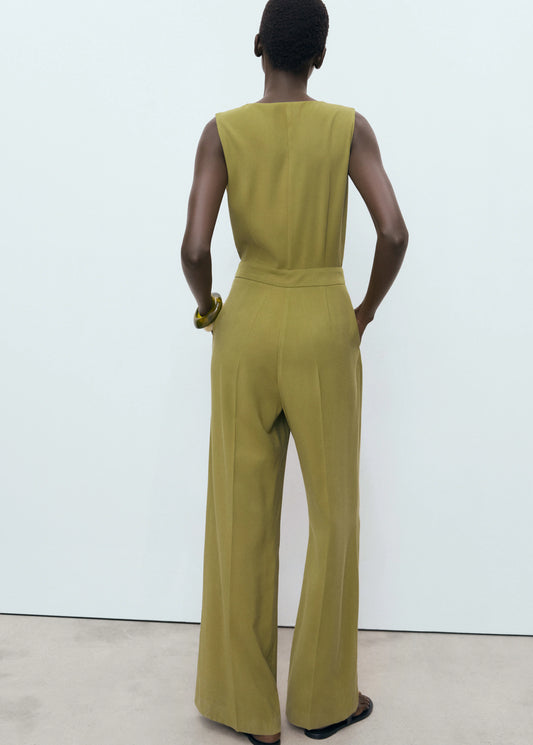 Long Chest Pocket Jumpsuit