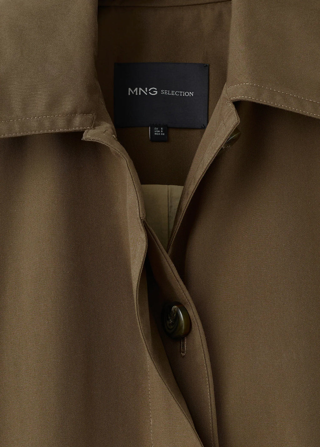 Long Cotton Trench Coat With Concealed Buttons