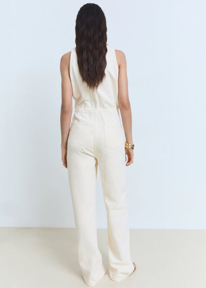 Long Denim Jumpsuit