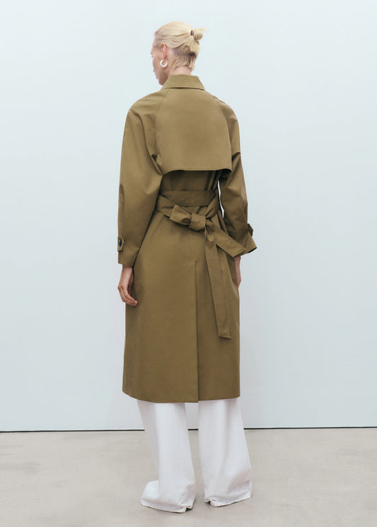 Long Double Breasted Trench Coat