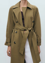Long Double Breasted Trench Coat