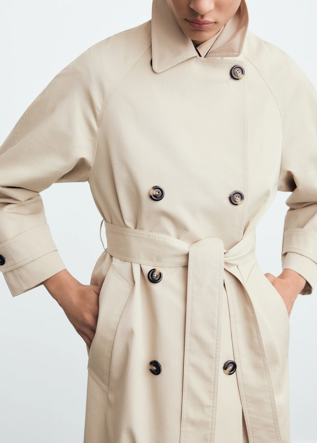 Long Double Breasted Trench Coat