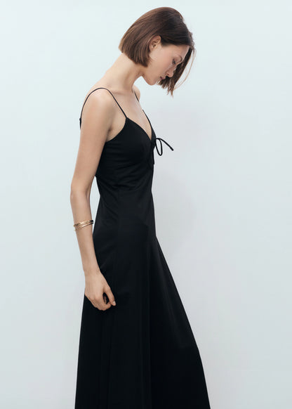 Long Dress With Bow Neckline