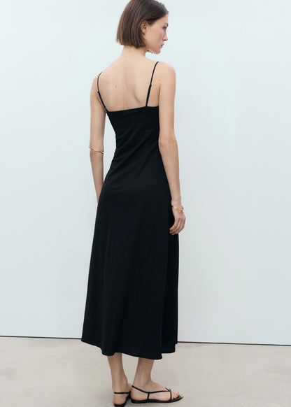 Long Dress With Bow Neckline