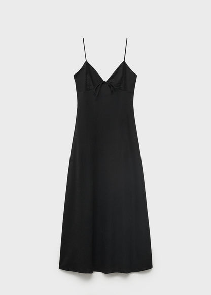 Long Dress With Bow Neckline