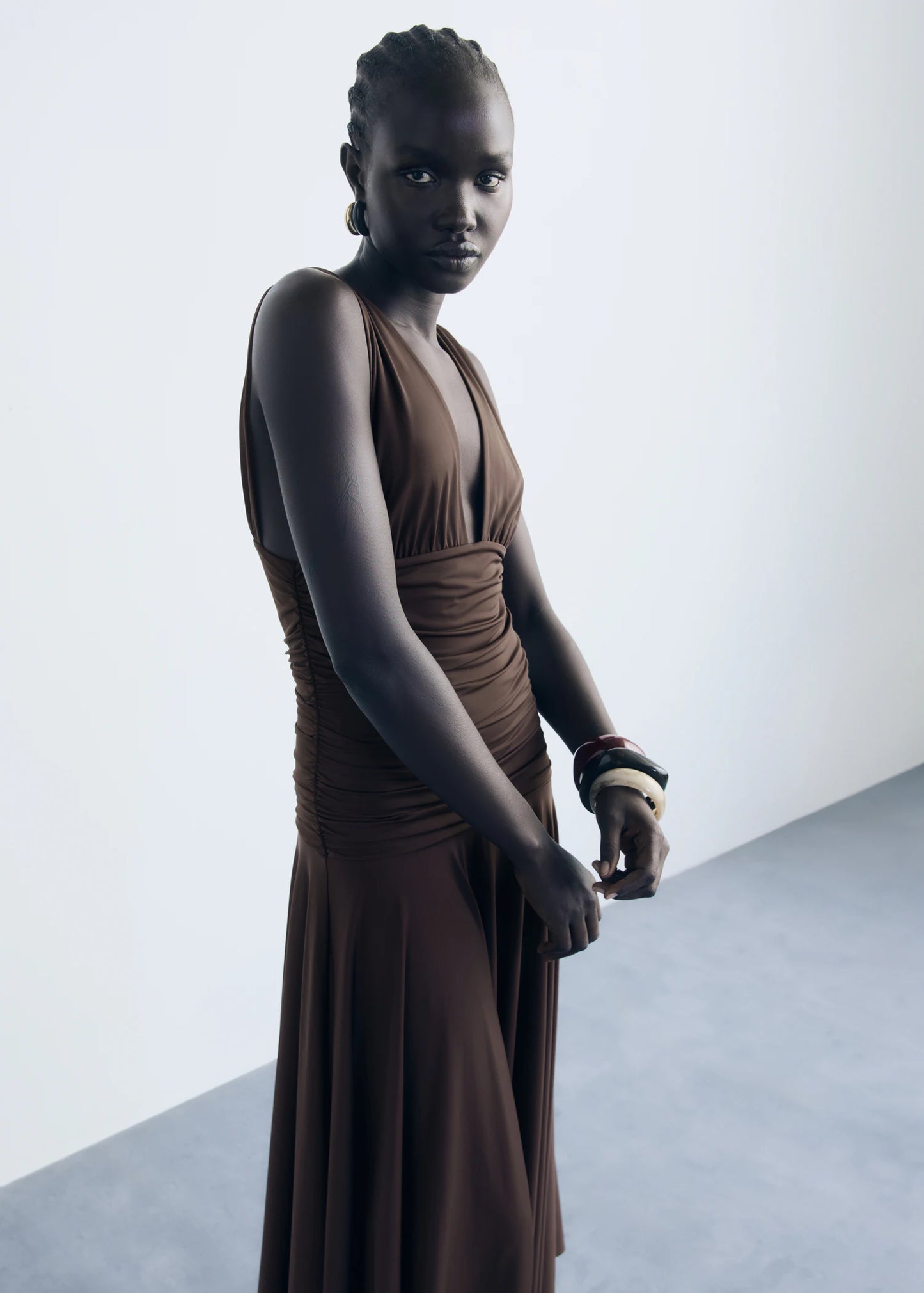 Long Dress With Contrasting Design