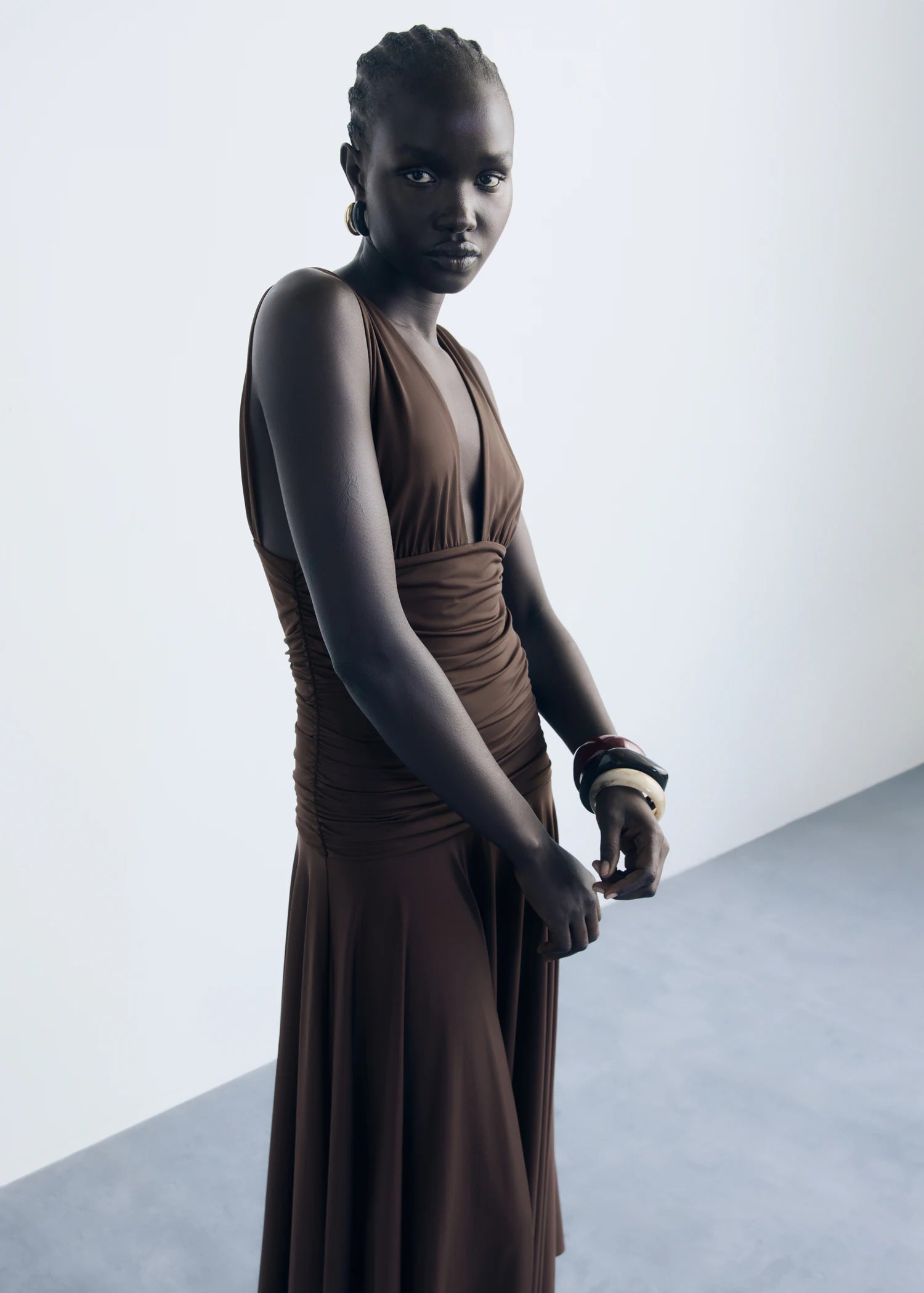 Long Dress With Contrasting Design