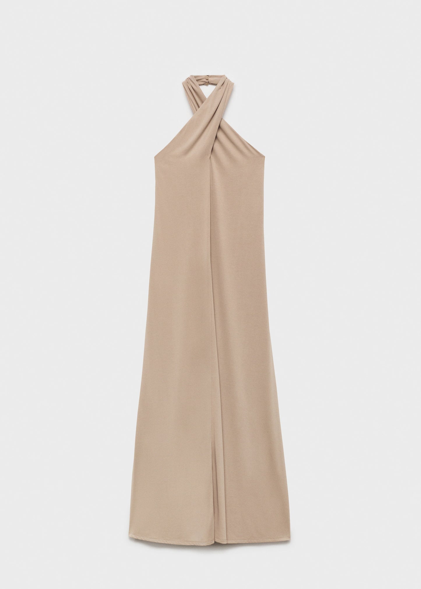 Long Halter Wrap Dress
