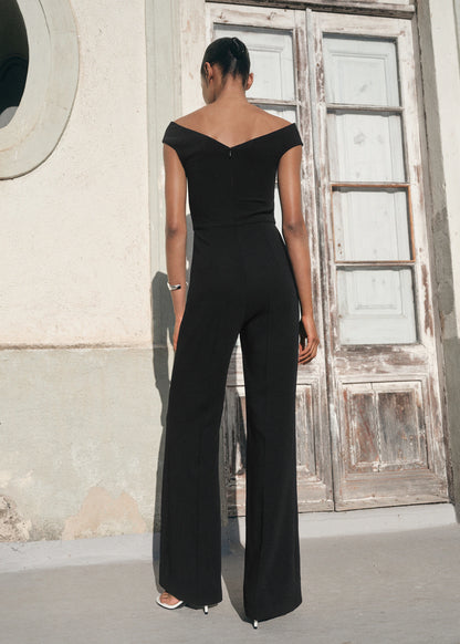 Long Jumpsuit With Asymmetrical Neck