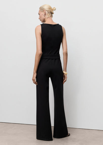 Long Jumpsuit With Belt And Buckle