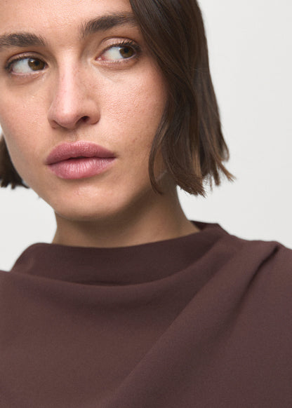 Long Jumpsuit With Draped Neck And Belt