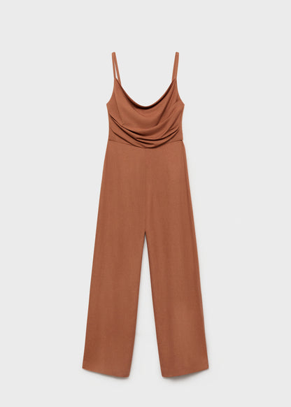 Long Jumpsuit With Draped Neckline
