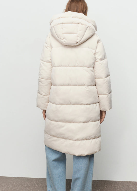 Long Padded Anorak With Hood