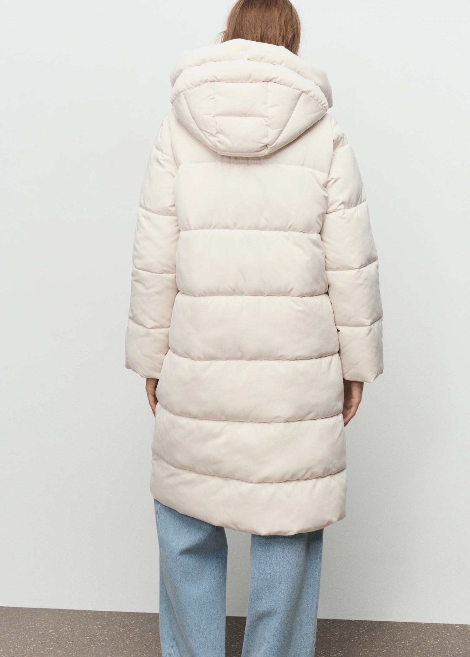 Long Padded Anorak With Hood