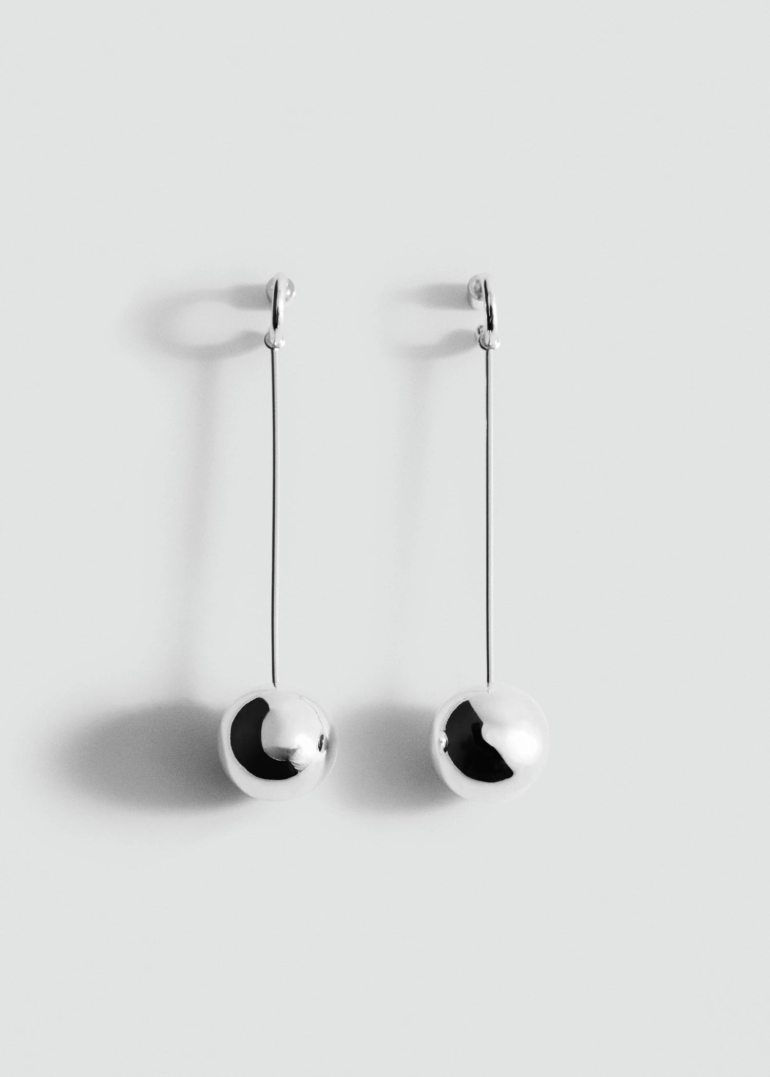 Long Sphere Hanging Earrings