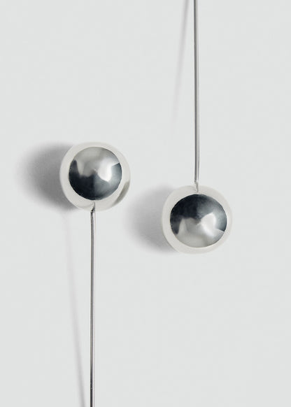 Long Sphere Hanging Earrings