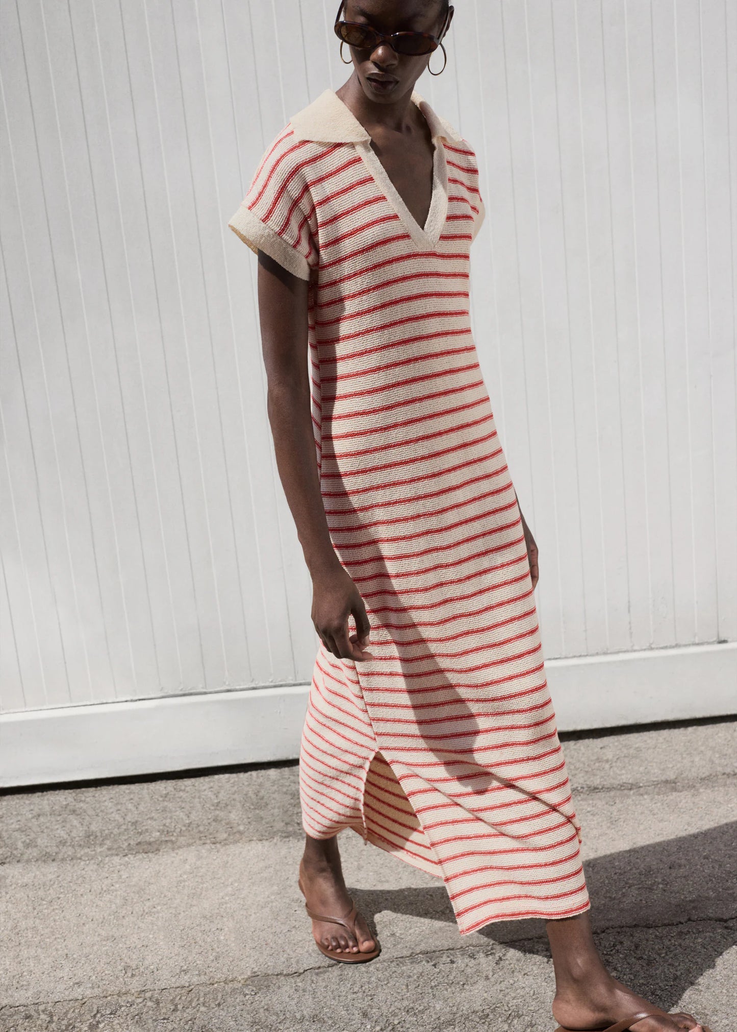 Long Striped Knitted Dress