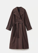 Long Virgin Wool Trench Coat
