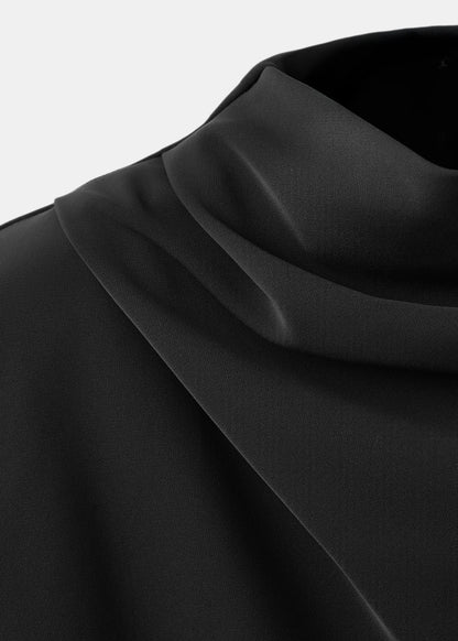 Long Sleeved Dress With Draped Neck