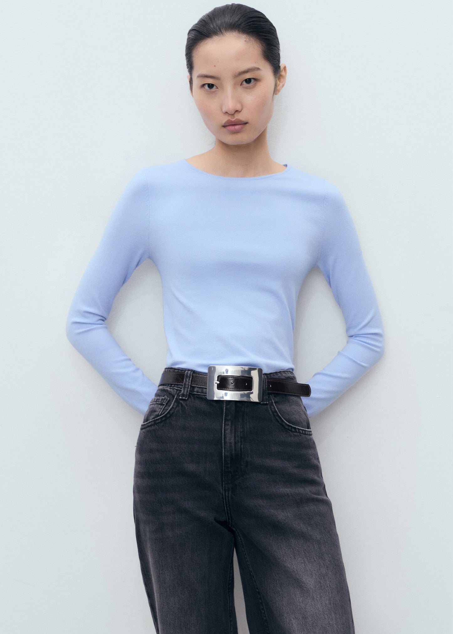 Long Sleeved Fine Knit Sweater