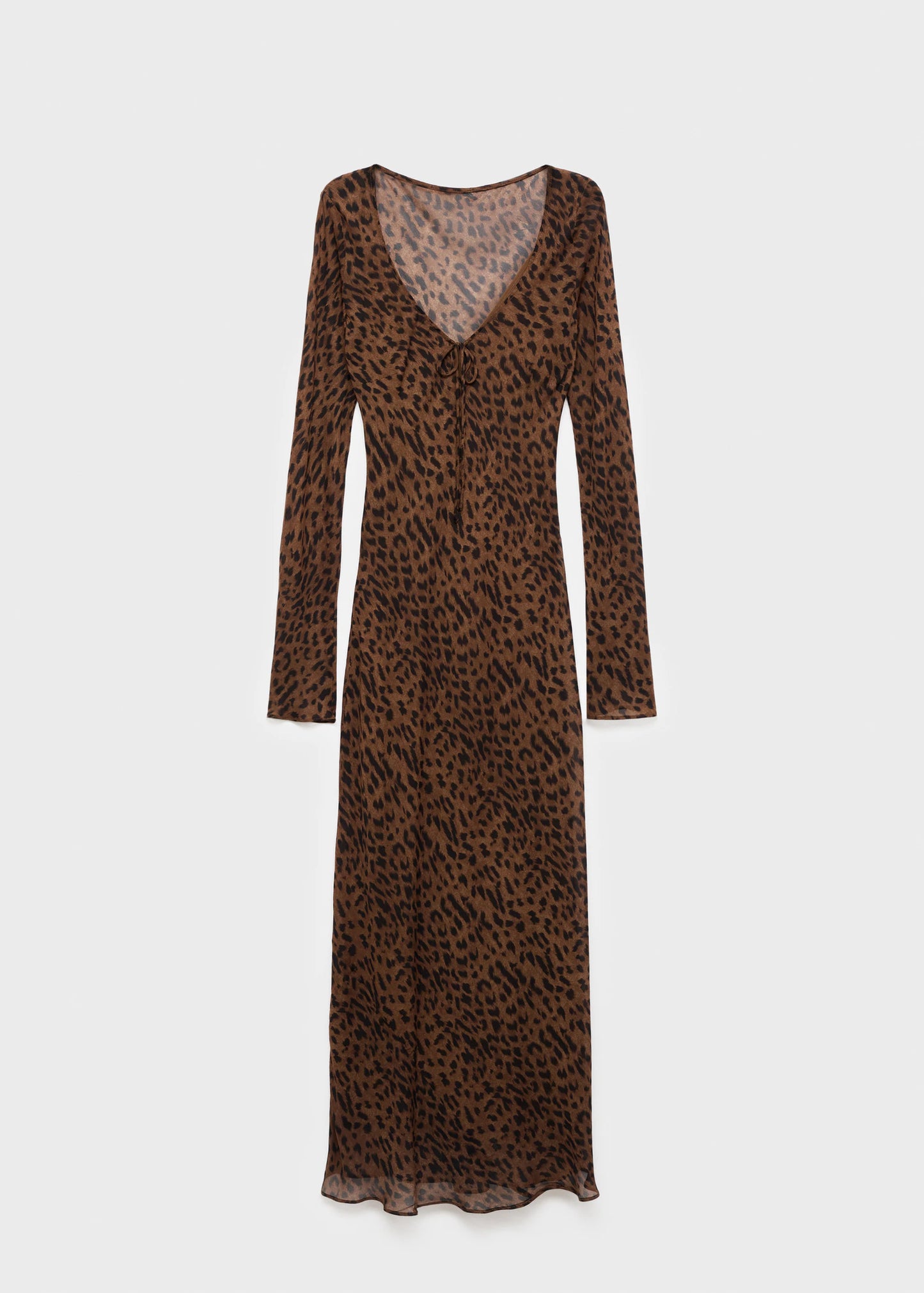 Long Sleeved Leopard Print Dress